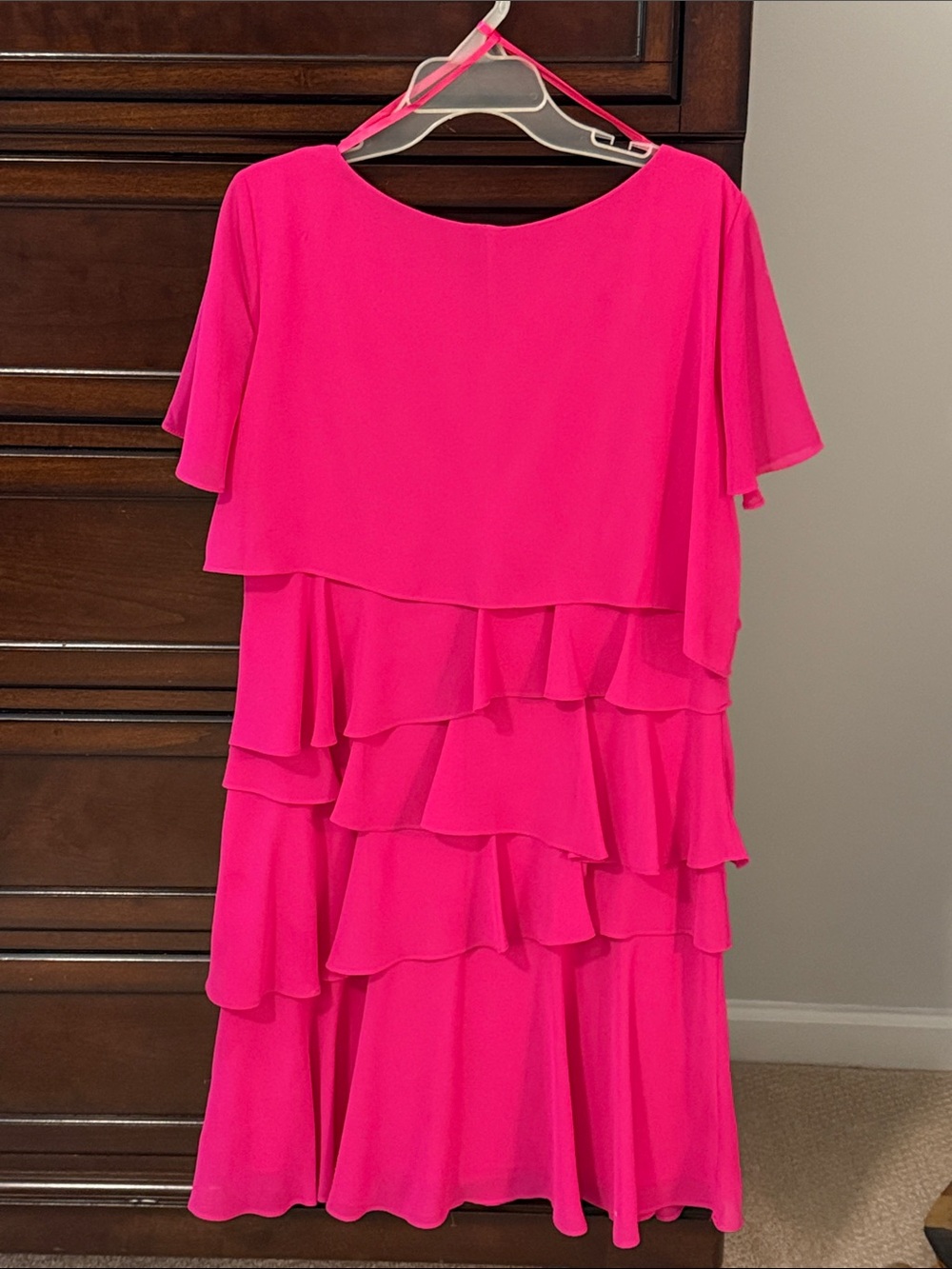 Hot Pink Layered Ruffle Dress - Picture 5 of 5